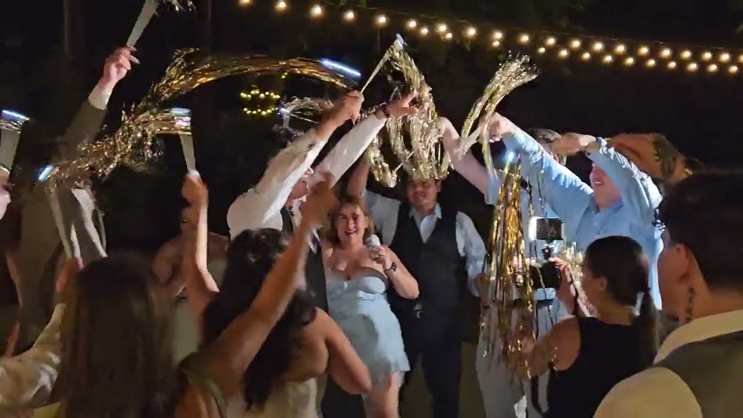 A sparkler send-off at a Northern California wedding reception