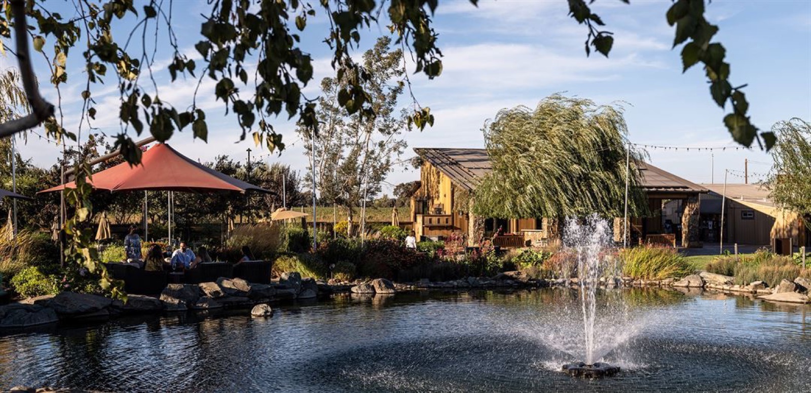 Ceremony lawn and gardens at Bare Ranch by Michael David Winery in Lodi, California