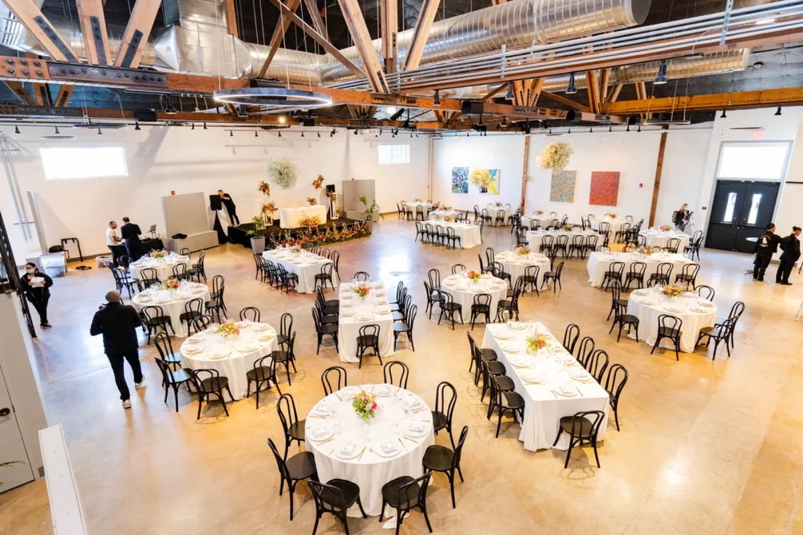 Wedding reception in the main hall at BLOC15 in Oakland, California