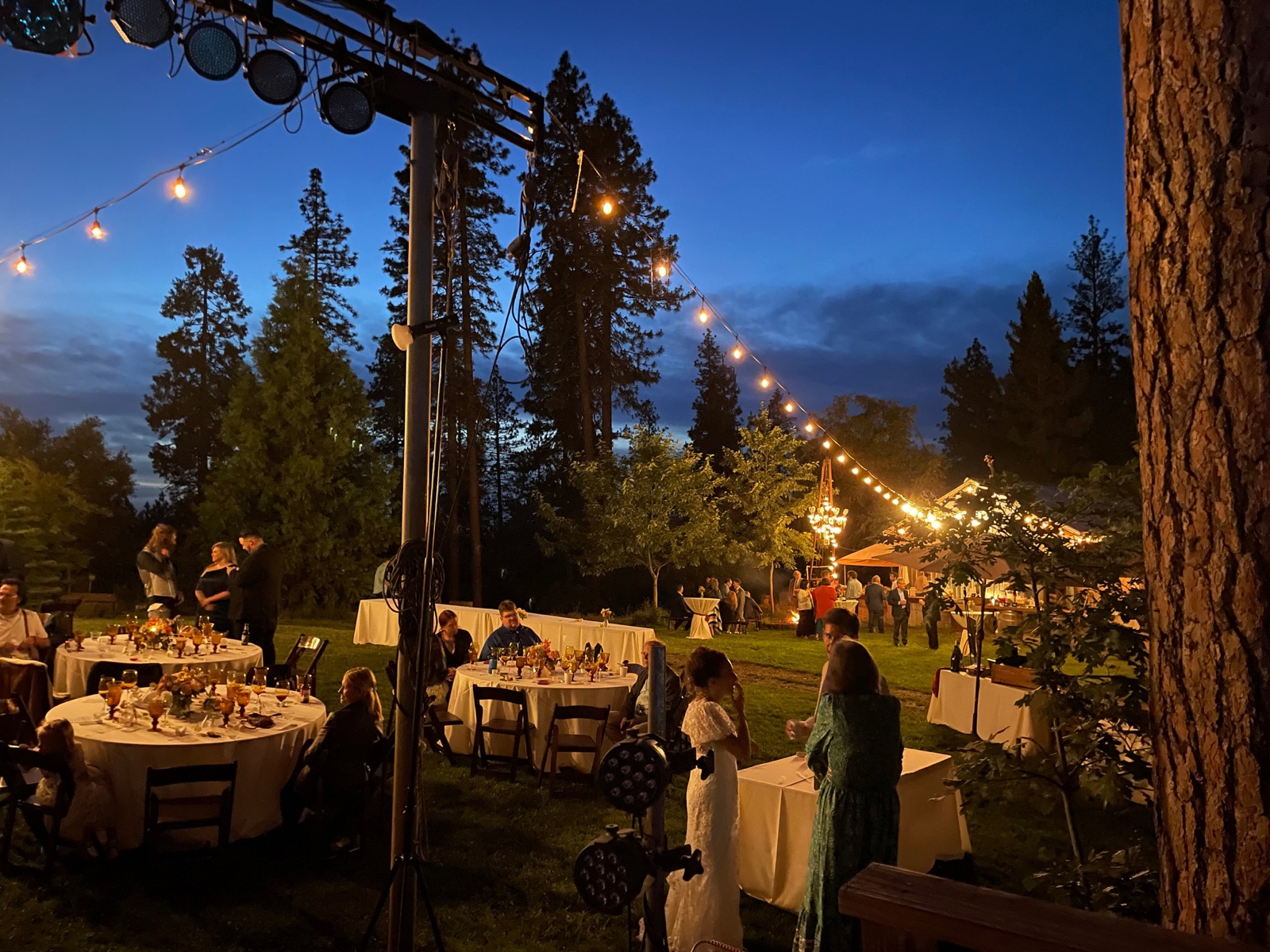 Hilltop event setting with Sierra views at Brice Station Vineyards in Murphys, California