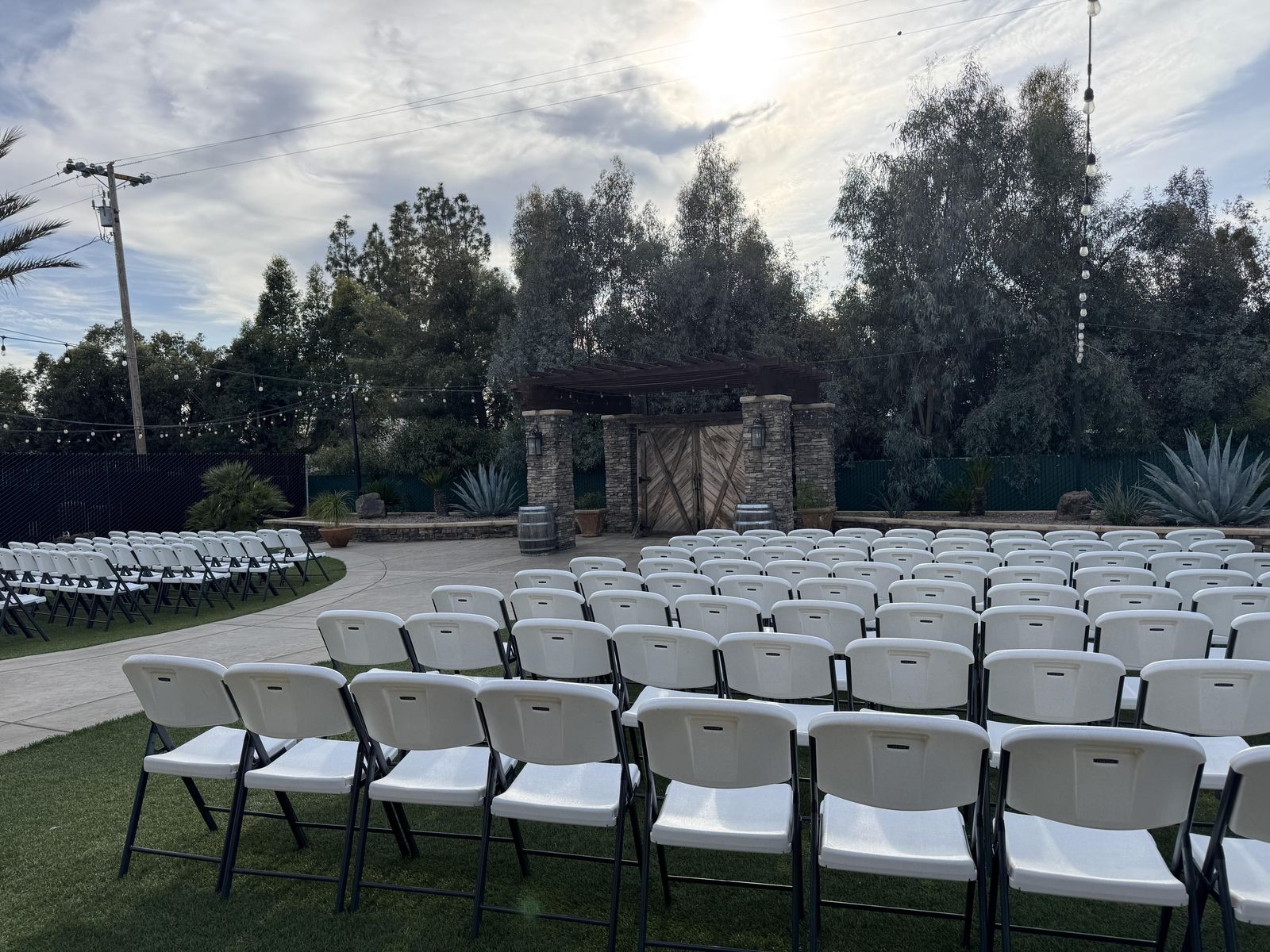 Indoor reception hall at Buena Vista Event Center in Madera, California