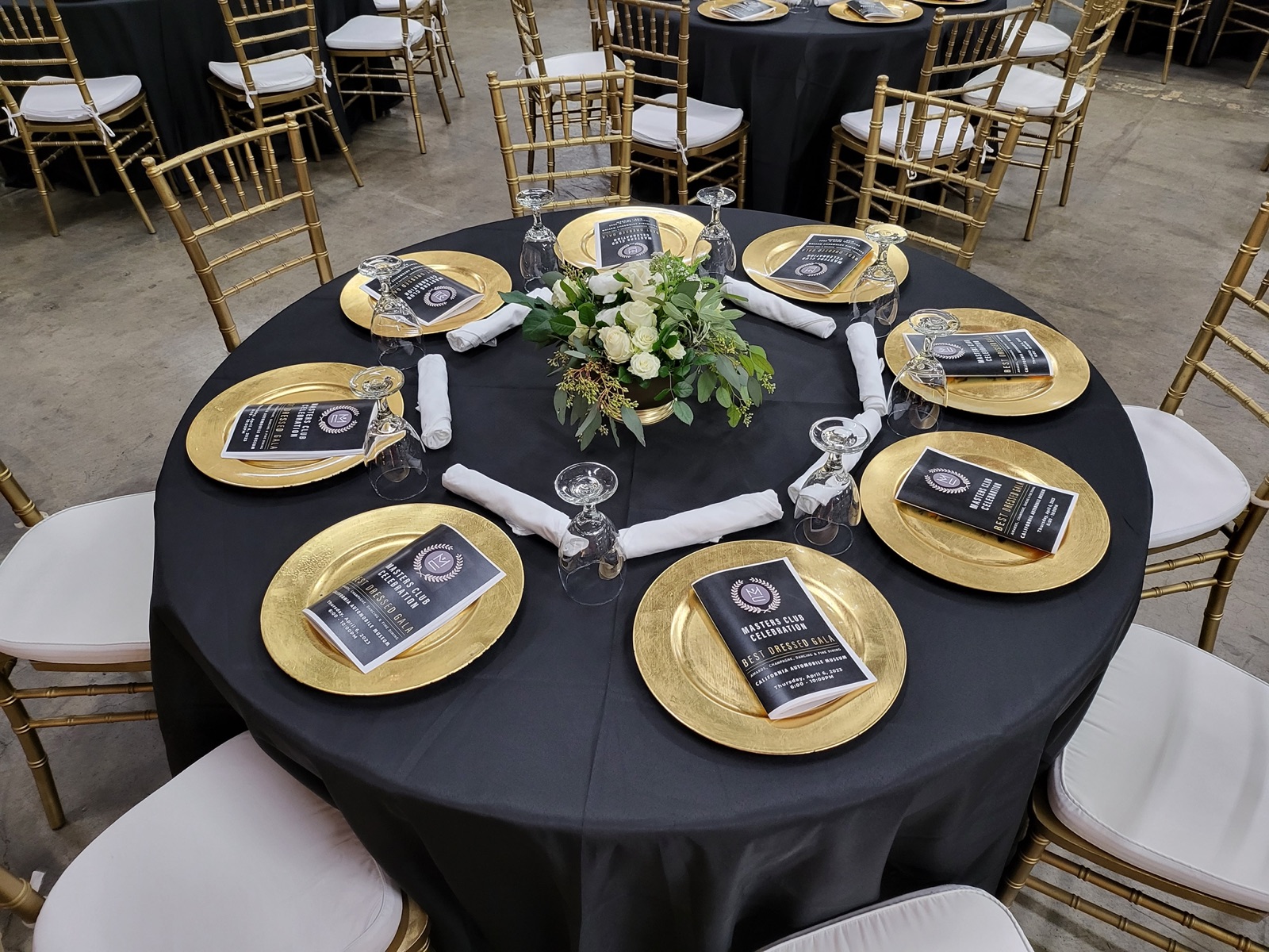 Event celebration in the Alhambra Hall at the California Automobile Museum in Sacramento