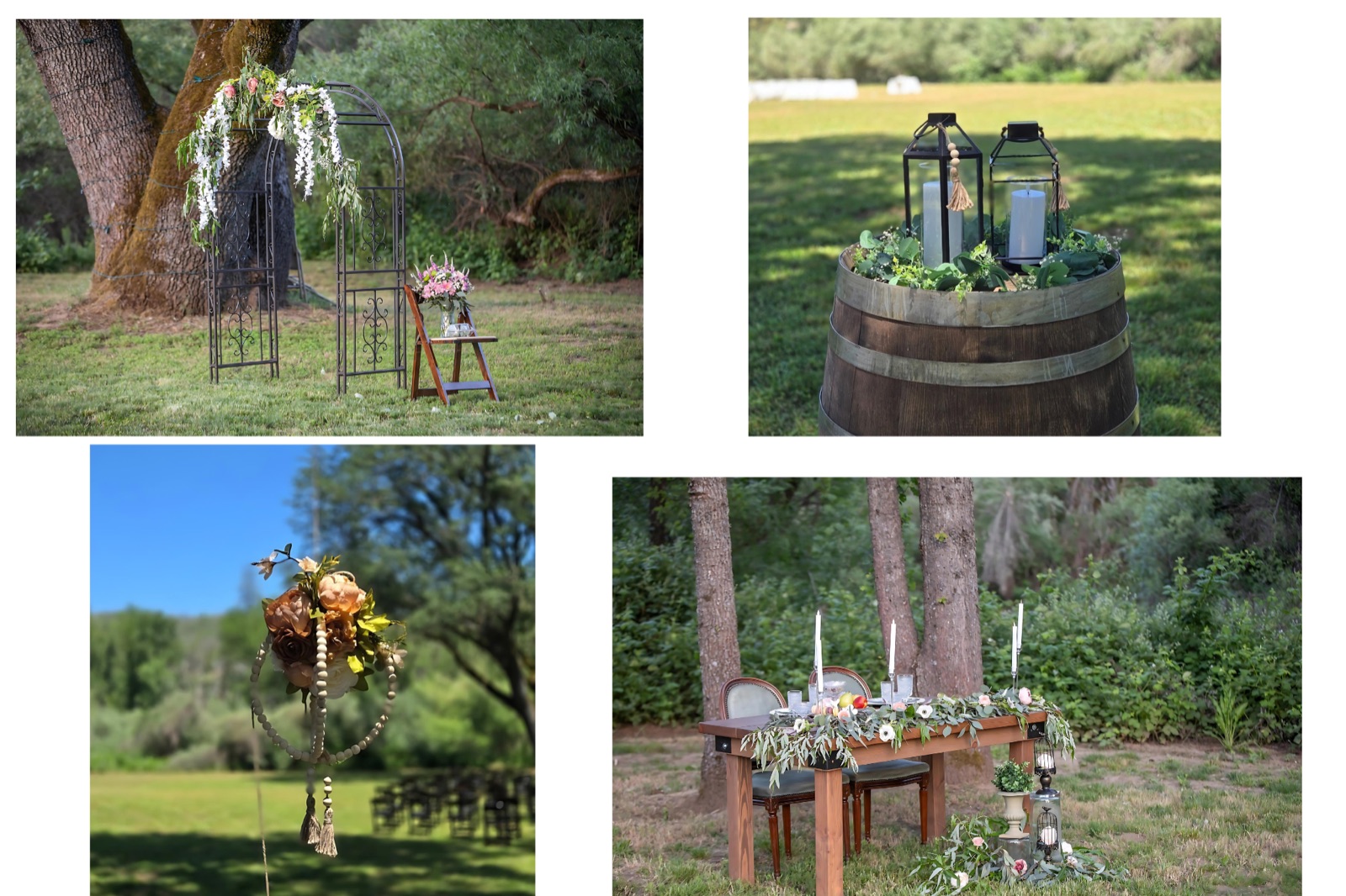 Venue grounds and rustic decor at California Cavern at Historic Landmark #956 in Mountain Ranch, California