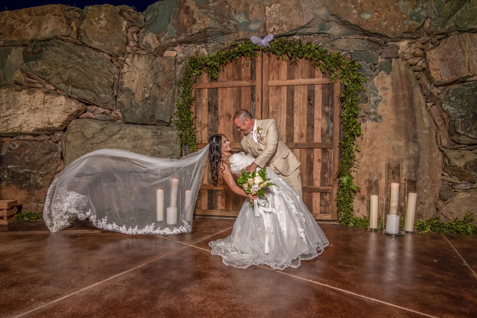 Outdoor ceremony lawn overlooking the vineyard at Cazadd Cellars in Jackson, California
