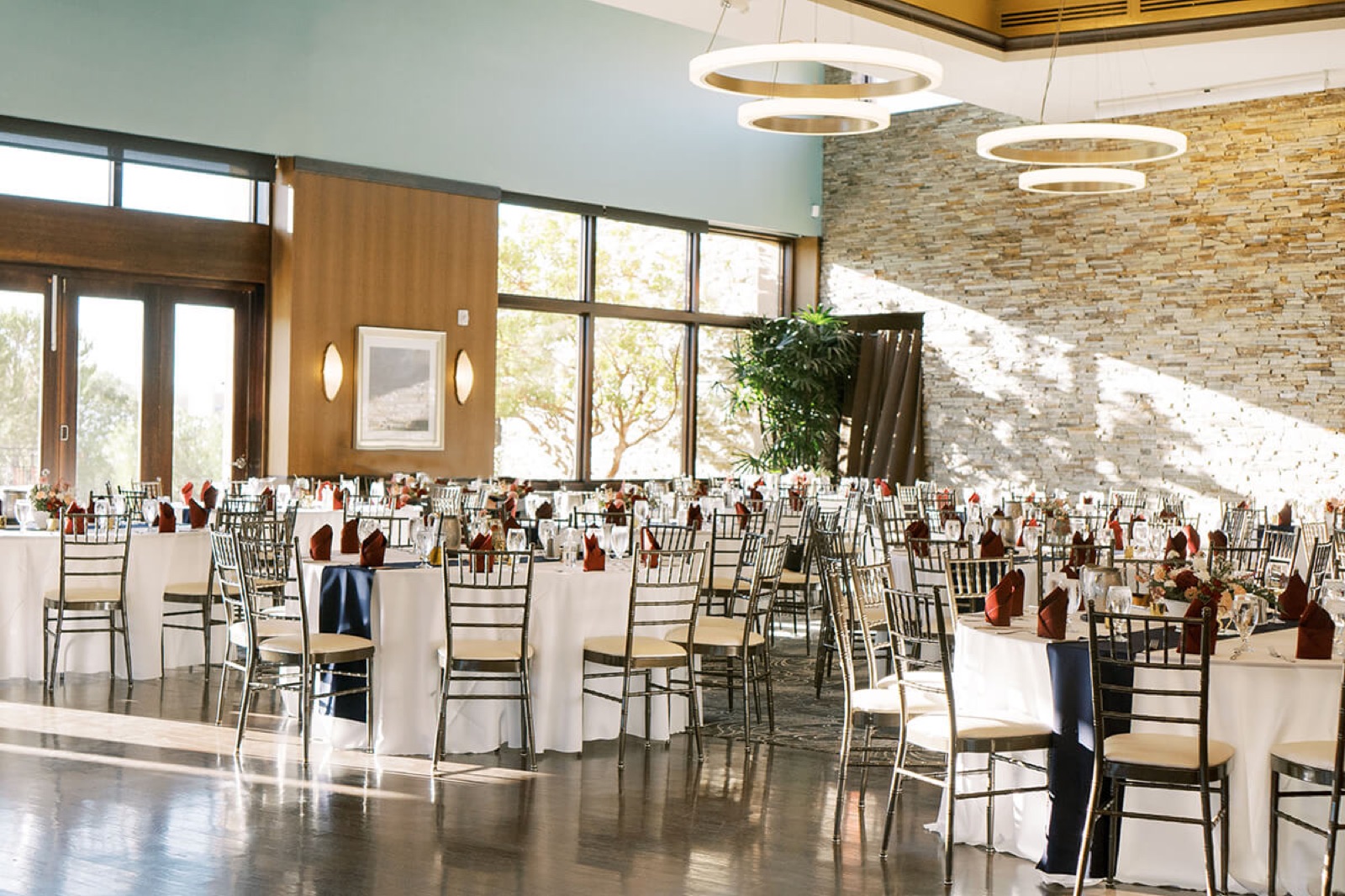 Indoor wedding reception at the Mount Diablo Event Center, Club Los Meganos in Brentwood, California