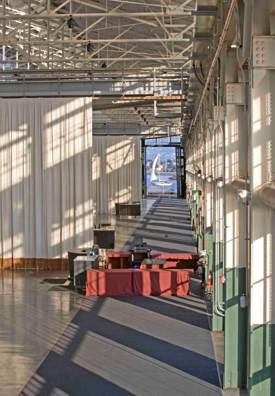 Waterfront exterior of Craneway Pavilion event venue in Richmond, California
