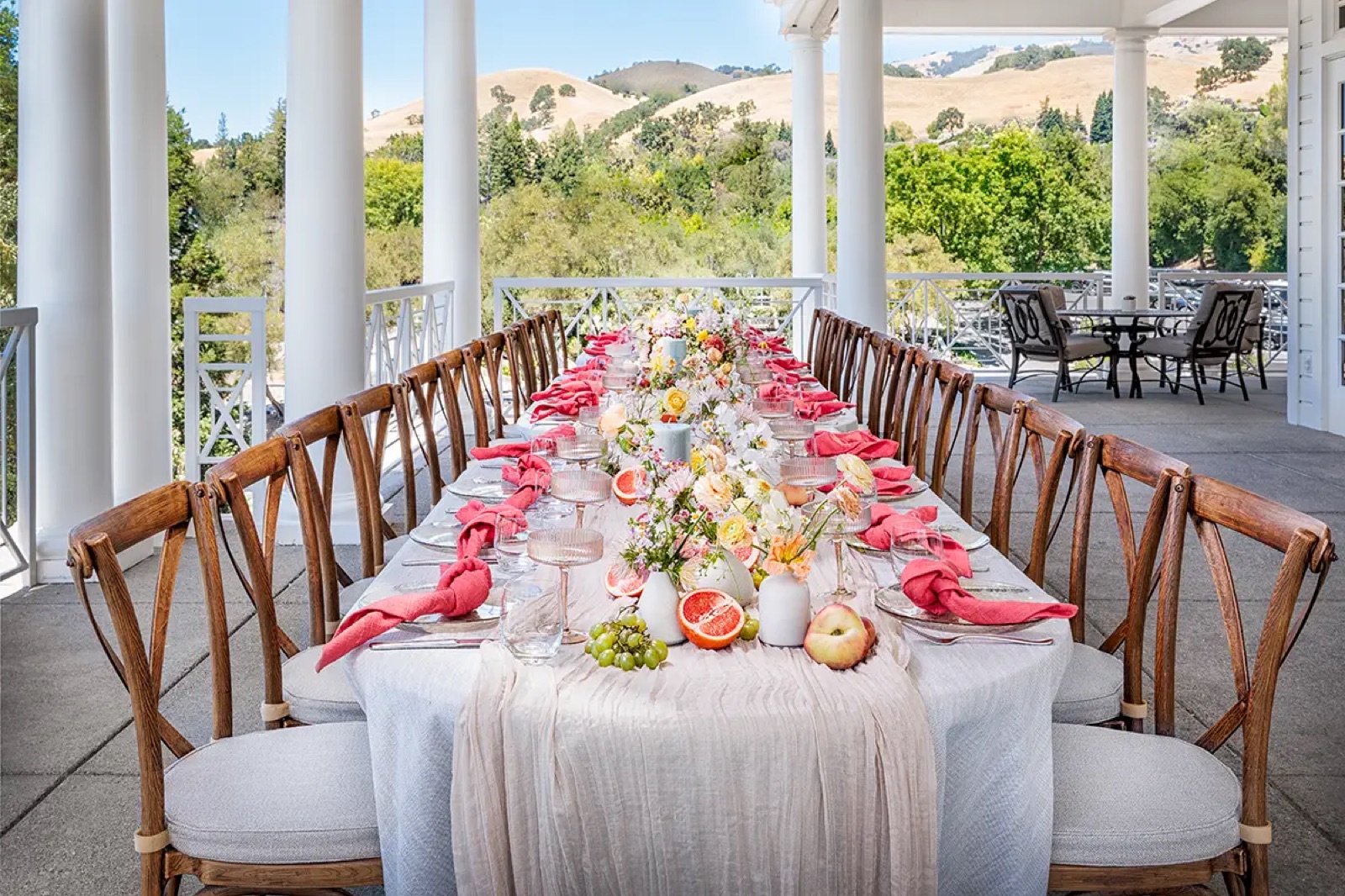 Outdoor patio for events at Diablo Country Club wedding venue in Diablo, California