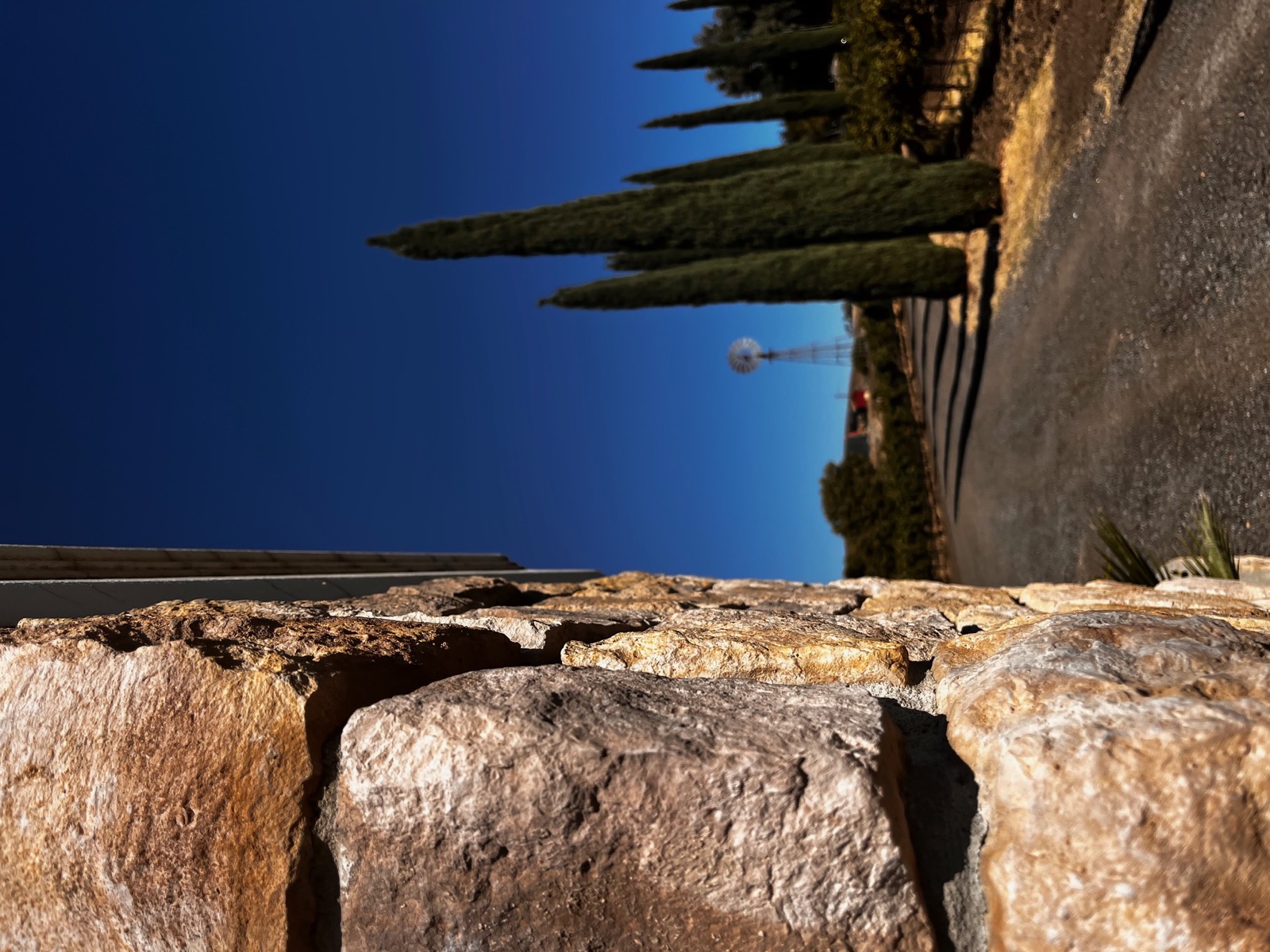 Vineyard and Tuscan-style landscape at Dorval Estate Winery in Madera, California