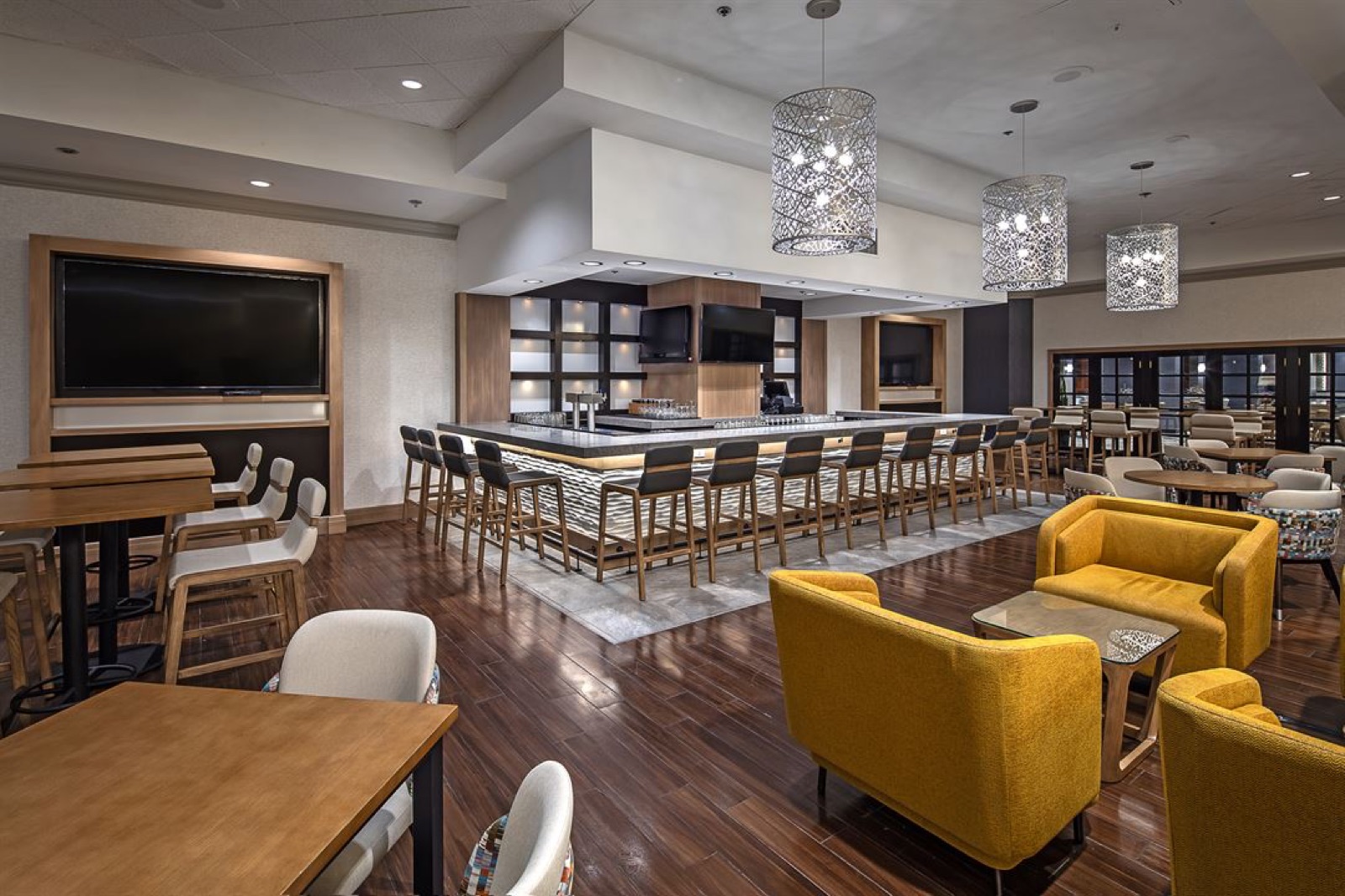 Banquet hall arranged for an event at DoubleTree by Hilton Hotel Modesto in Modesto, California