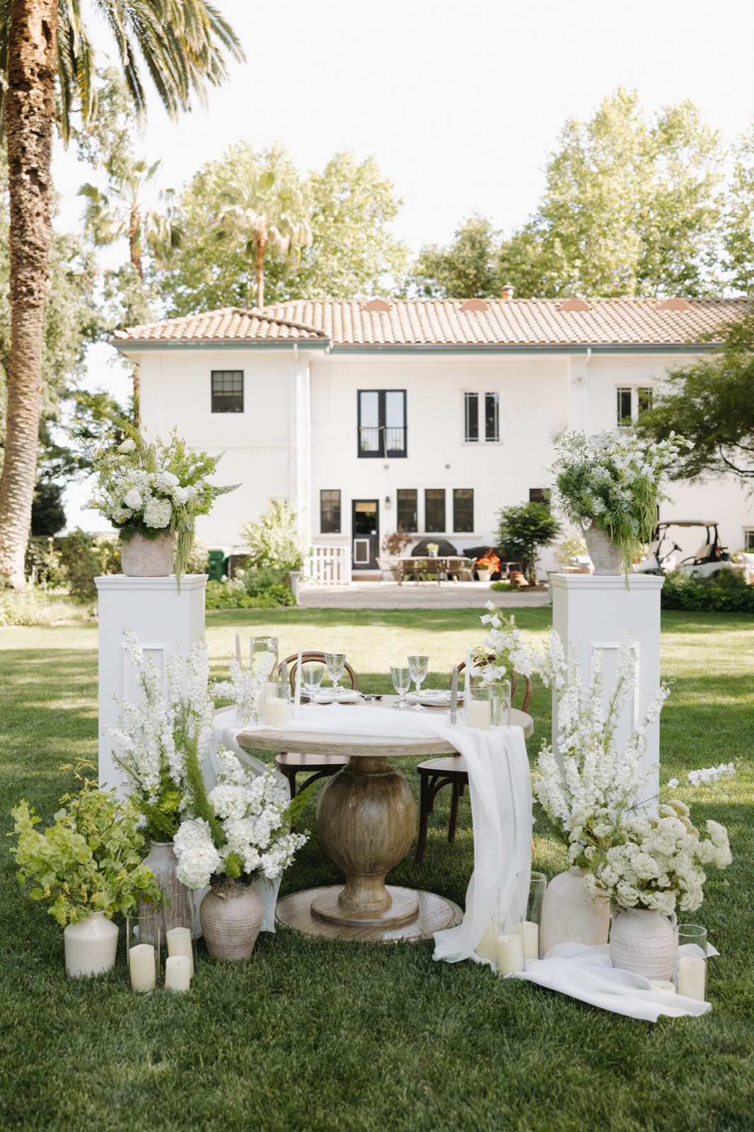 Garden ceremony setting at Durst Winery & Estate in Acampo, California