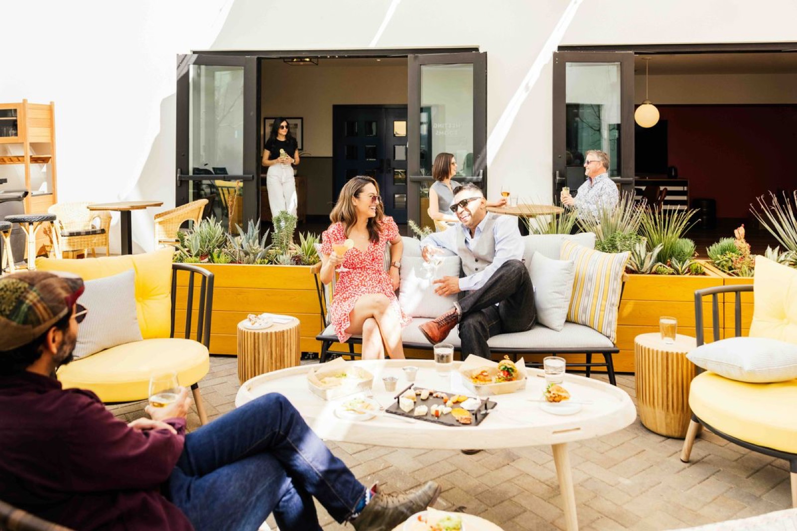 Outdoor courtyard event space at El Capitan Hotel in Merced, California