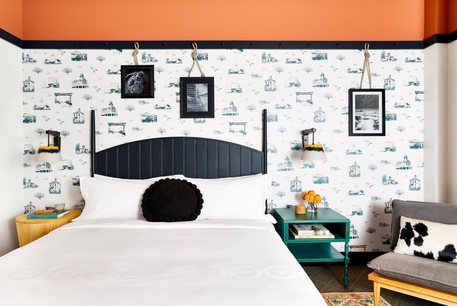 Boutique guest room at El Capitan Hotel wedding venue in Merced, California