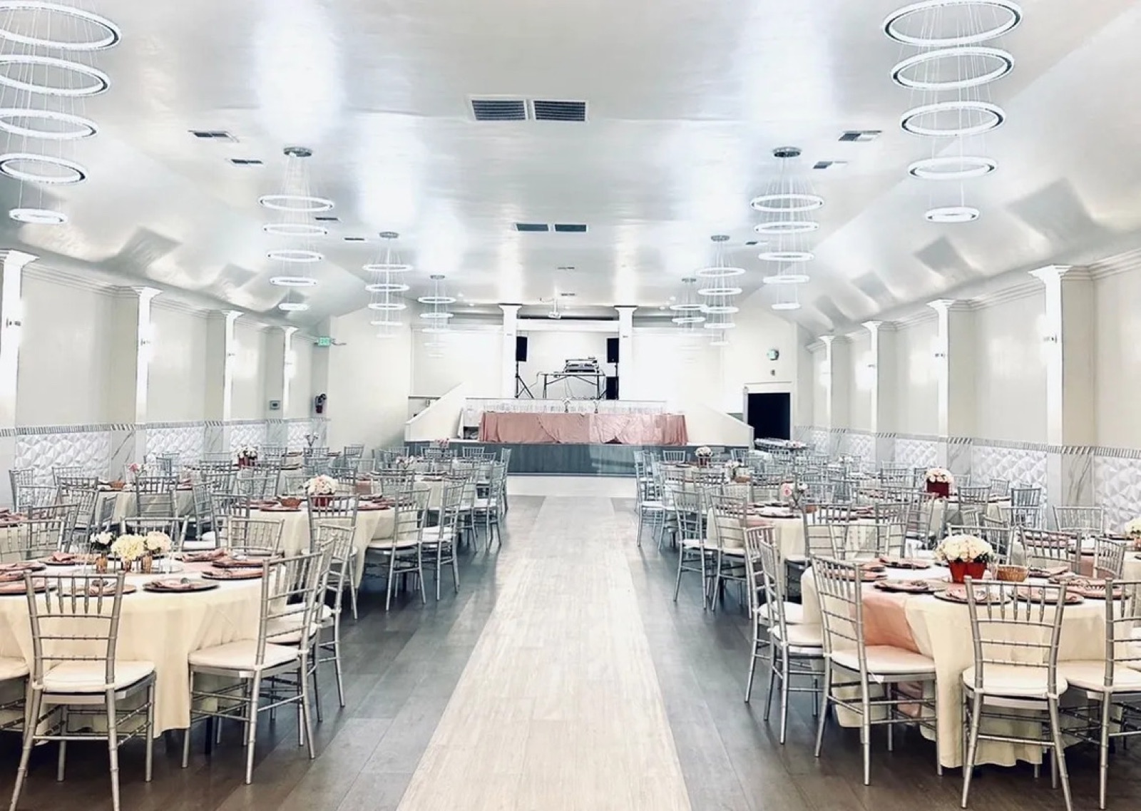 Reception setup at Elegance Event Center wedding venue in Lodi, California