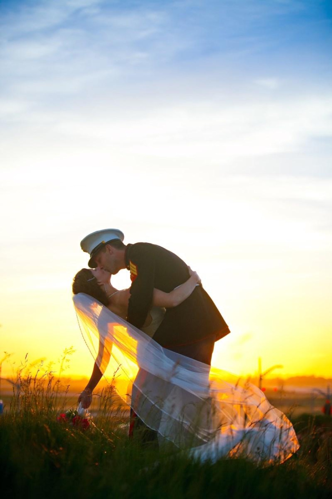Bride and groom on the golf course grounds at Fairview Metropolitan in Oakland, California
