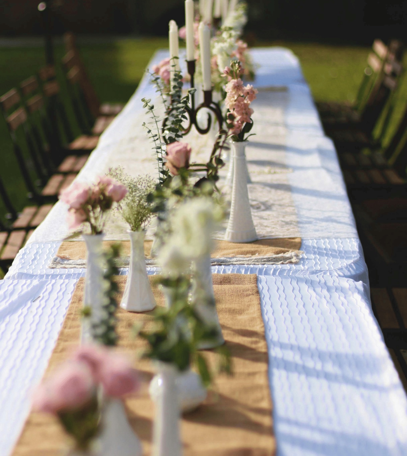 Outdoor garden patio dining area at the Groveland Hotel in Groveland, California