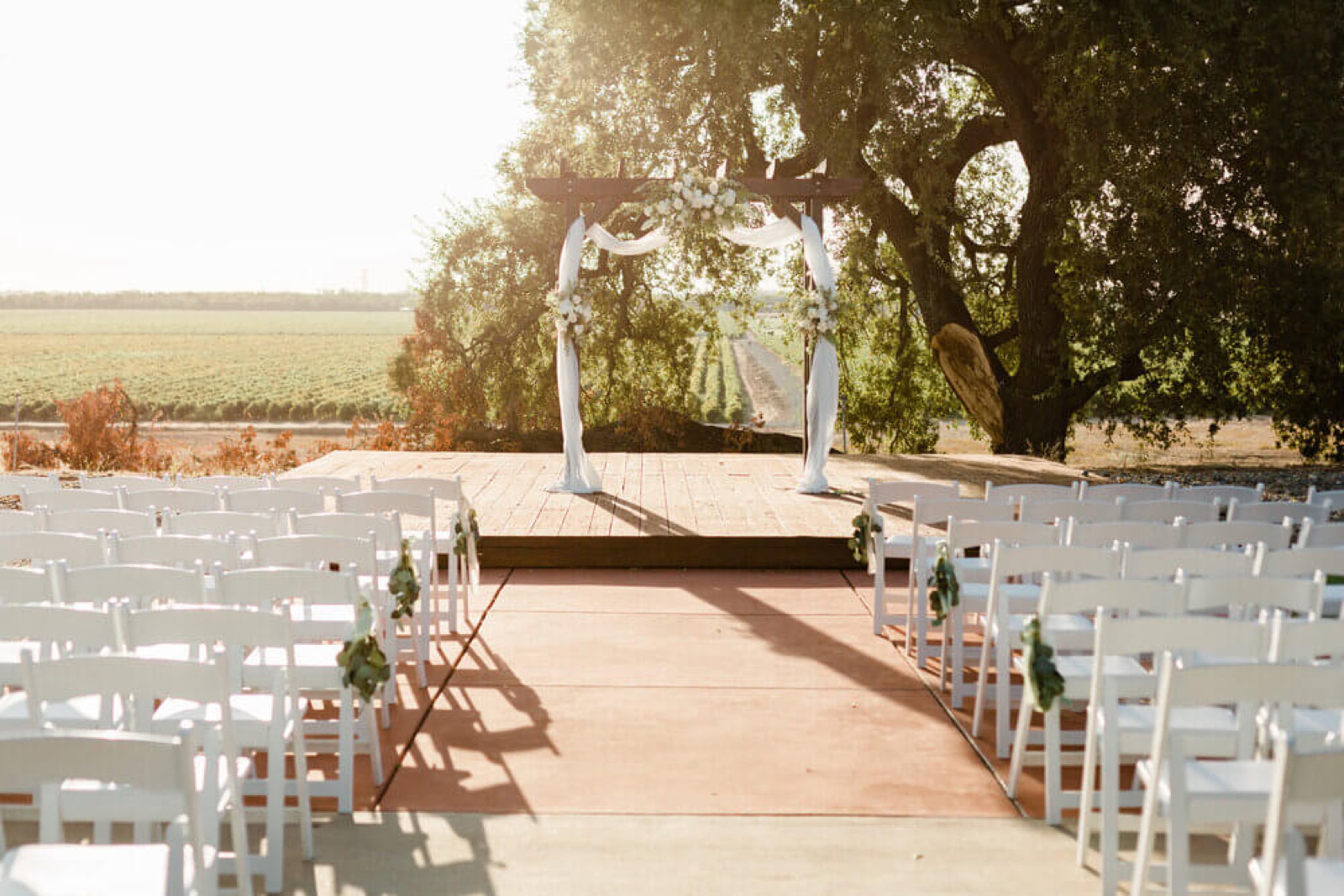 Hilltop vineyard and event grounds at Hanford Ranch Winery & Events in Galt, California