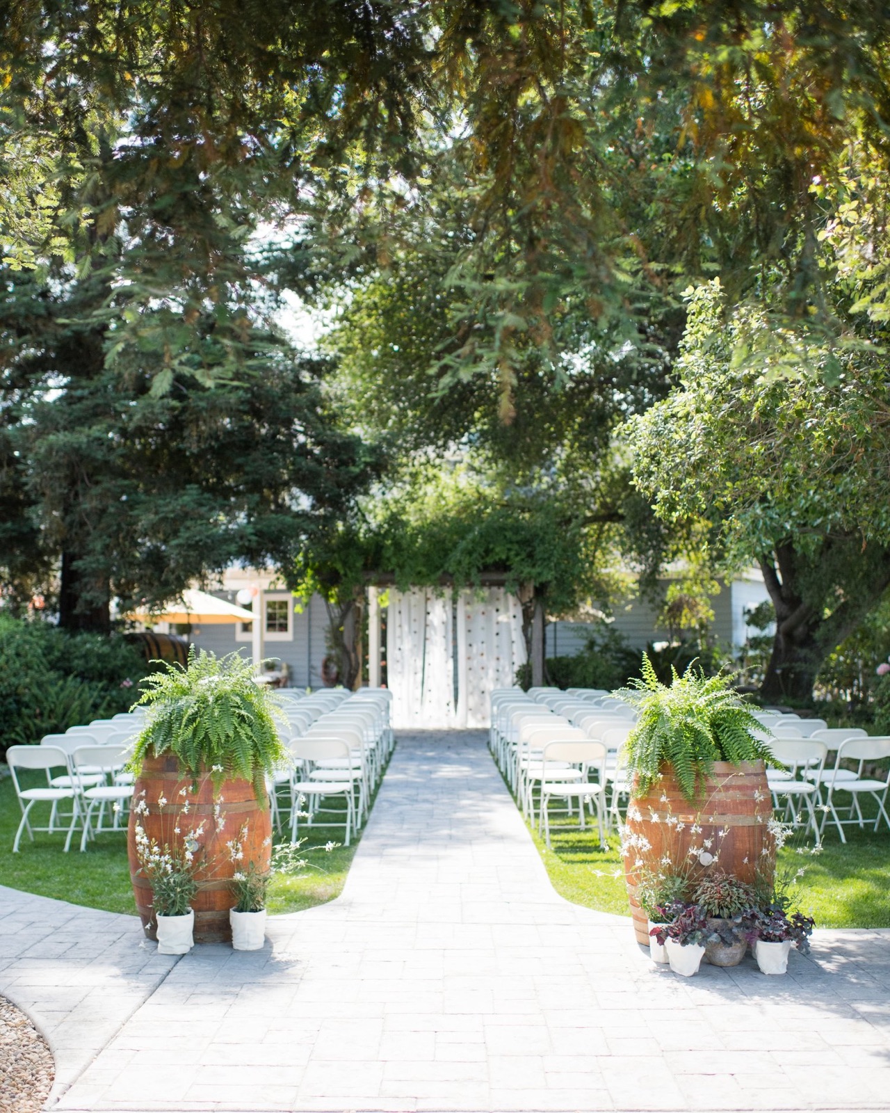 Vineyard wedding reception setting at Harmony Wynelands in Lodi, California