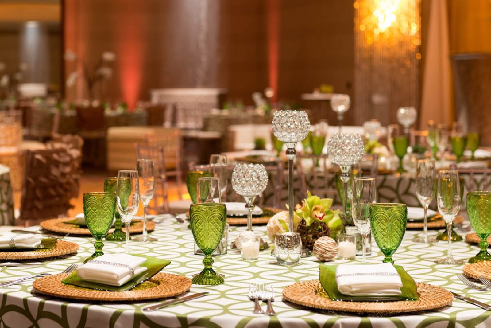 Reception setup at Hilton Santa Clara wedding venue in Santa Clara, California