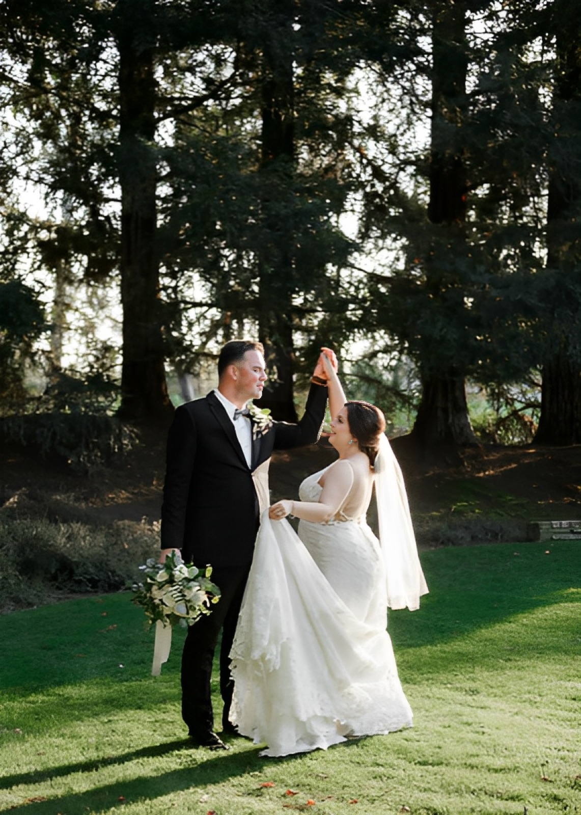 Wedding couple portrait at Holland Park West wedding venue in Fresno, California