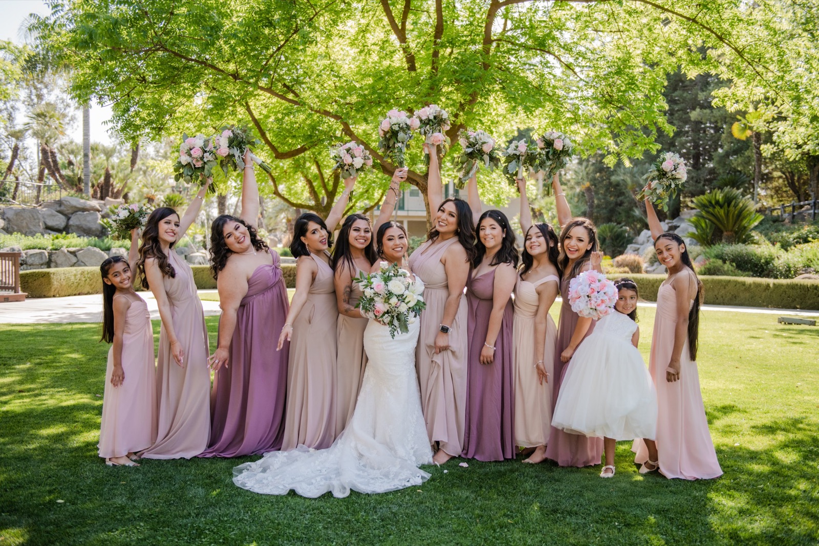 Manicured grounds and water features at Holland Park West, a Fresno, California wedding venue
