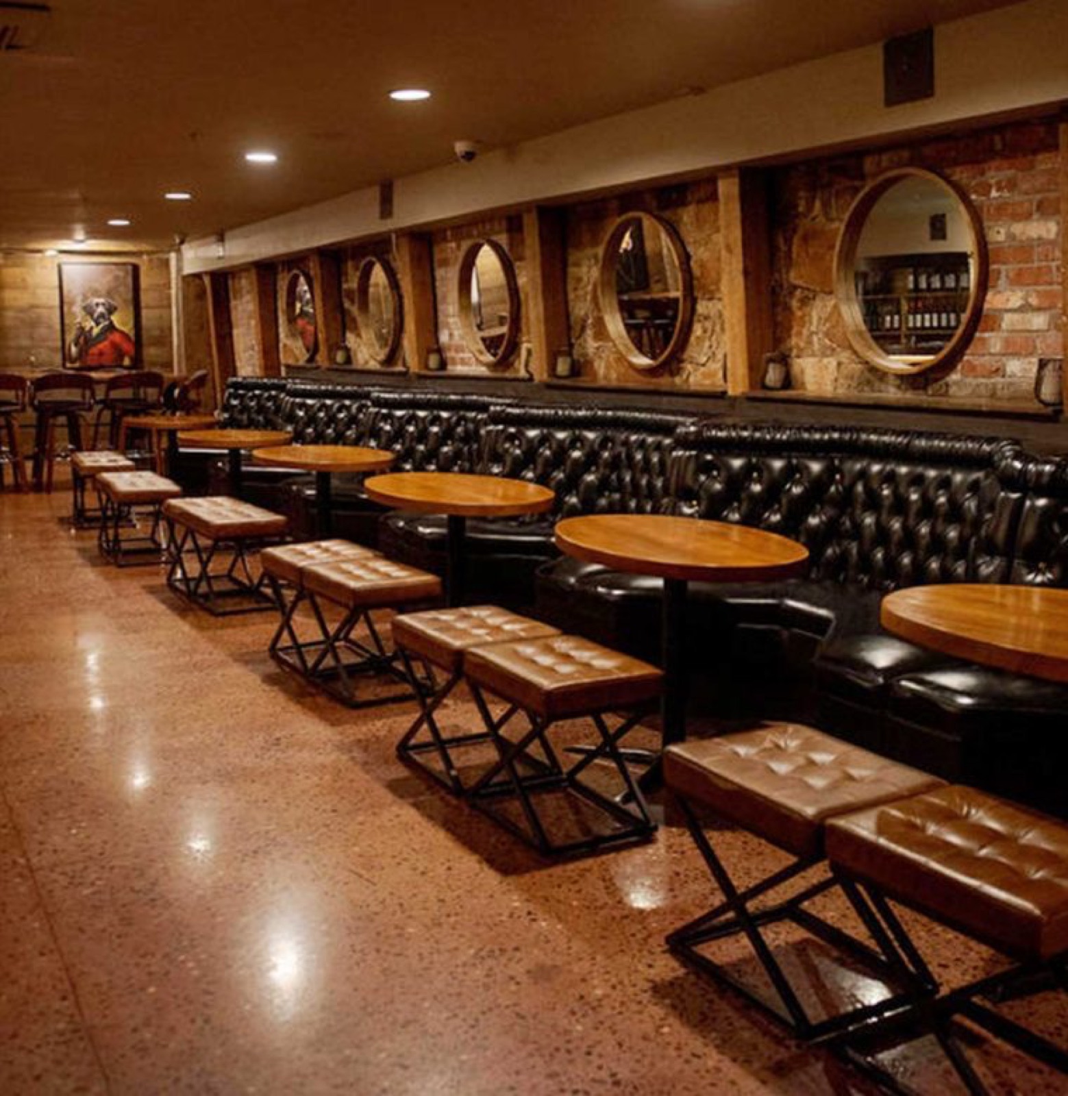 The Copper Room lounge and dining space at Hotel Sutter wedding venue in Sutter Creek, CA