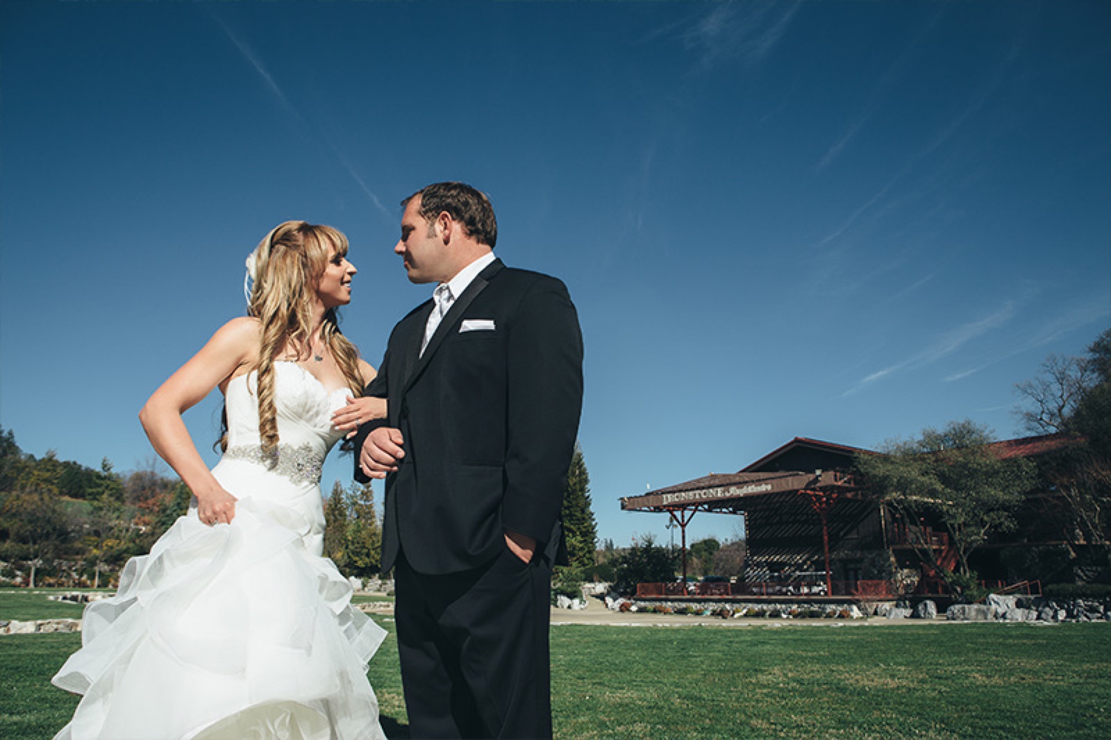 Garden wedding setting at Ironstone Vineyards, Murphys, California