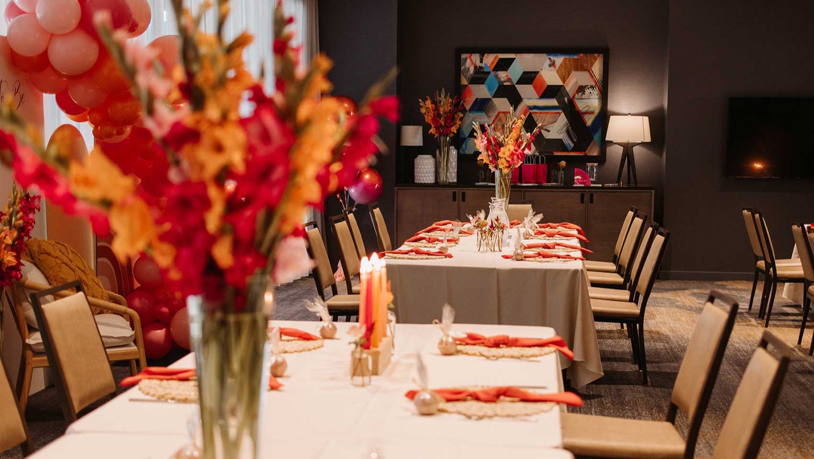 Dinner reception in the Maple Suite at the Kimpton Sawyer Hotel in Sacramento