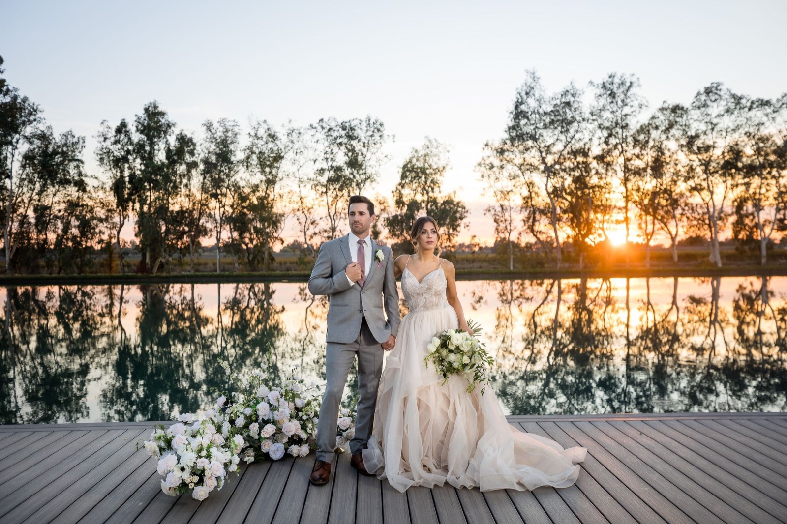 Private lake and gardens at Lakeview Estates & Winery wedding venue in Sacramento, California