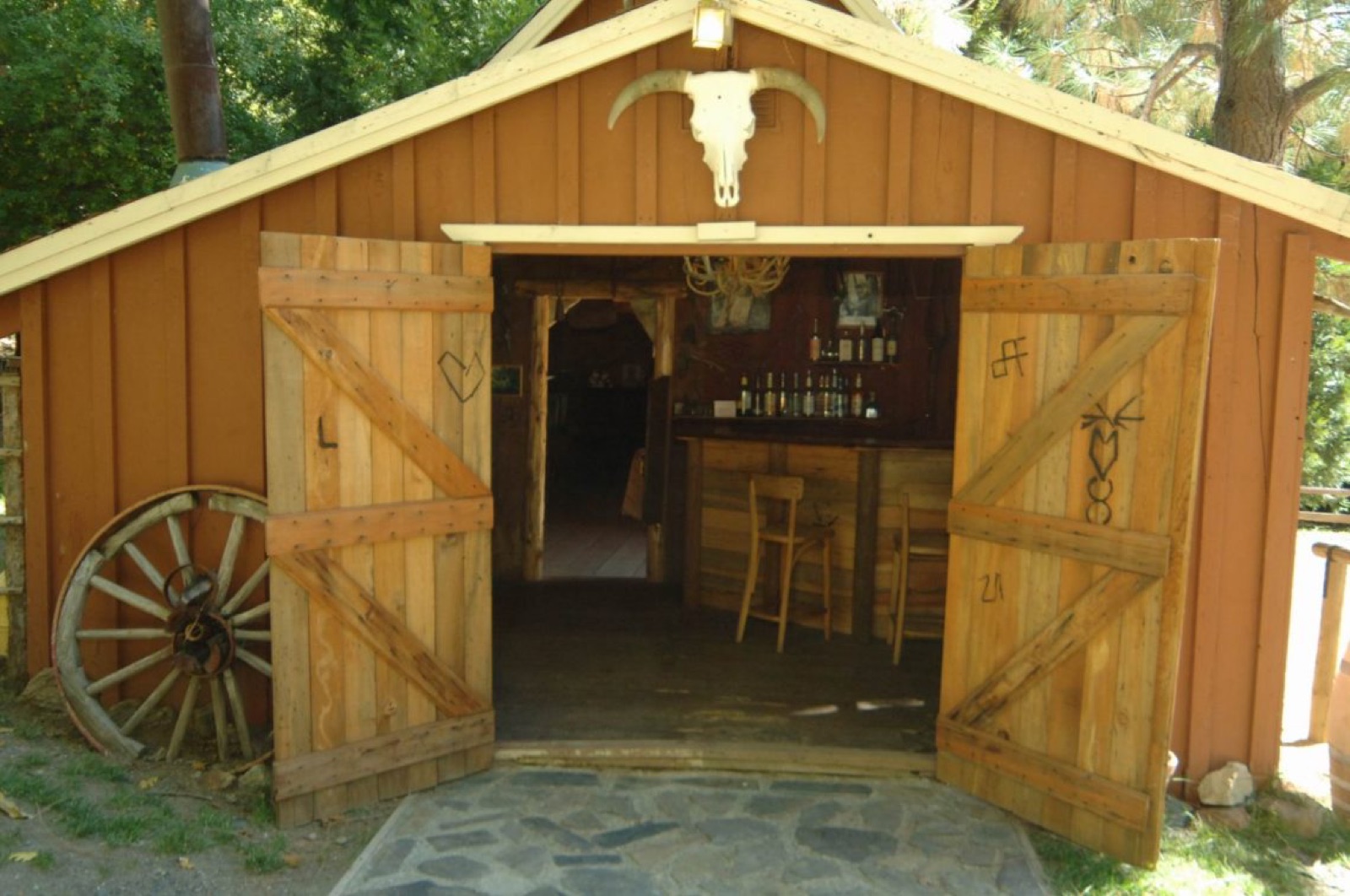 Zeke's Cantina open-air event space at Lazy Z Resort in Sonora, California