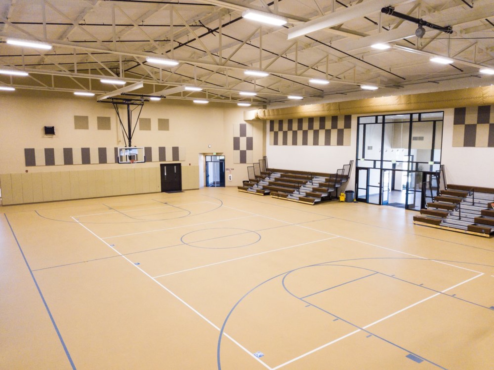 North view of the 8,000 sq ft main room at Lopes Orchards De Paul Center, Patterson, California