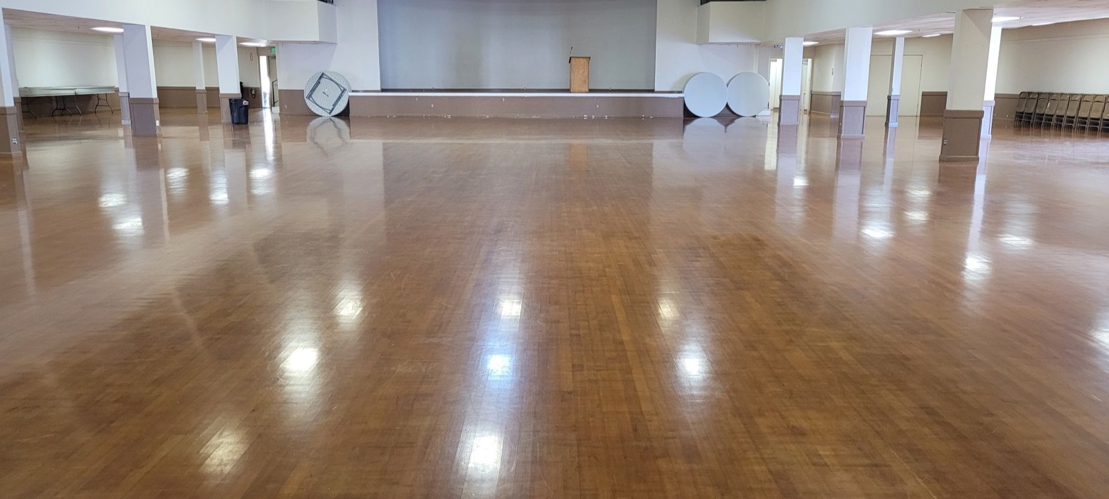 Indoor event space at the Merced Pavilion, Merced County Fairgrounds in Merced, California