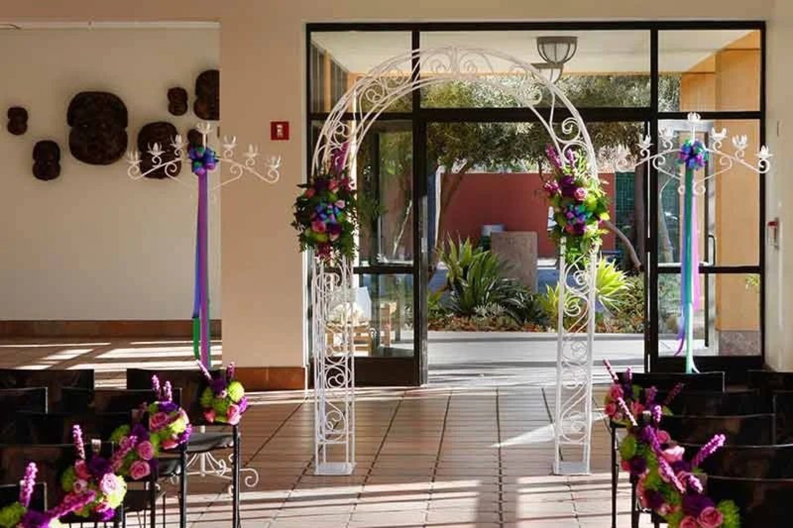 Lobby set for a reception at Mexican Heritage Plaza in San Jose, California
