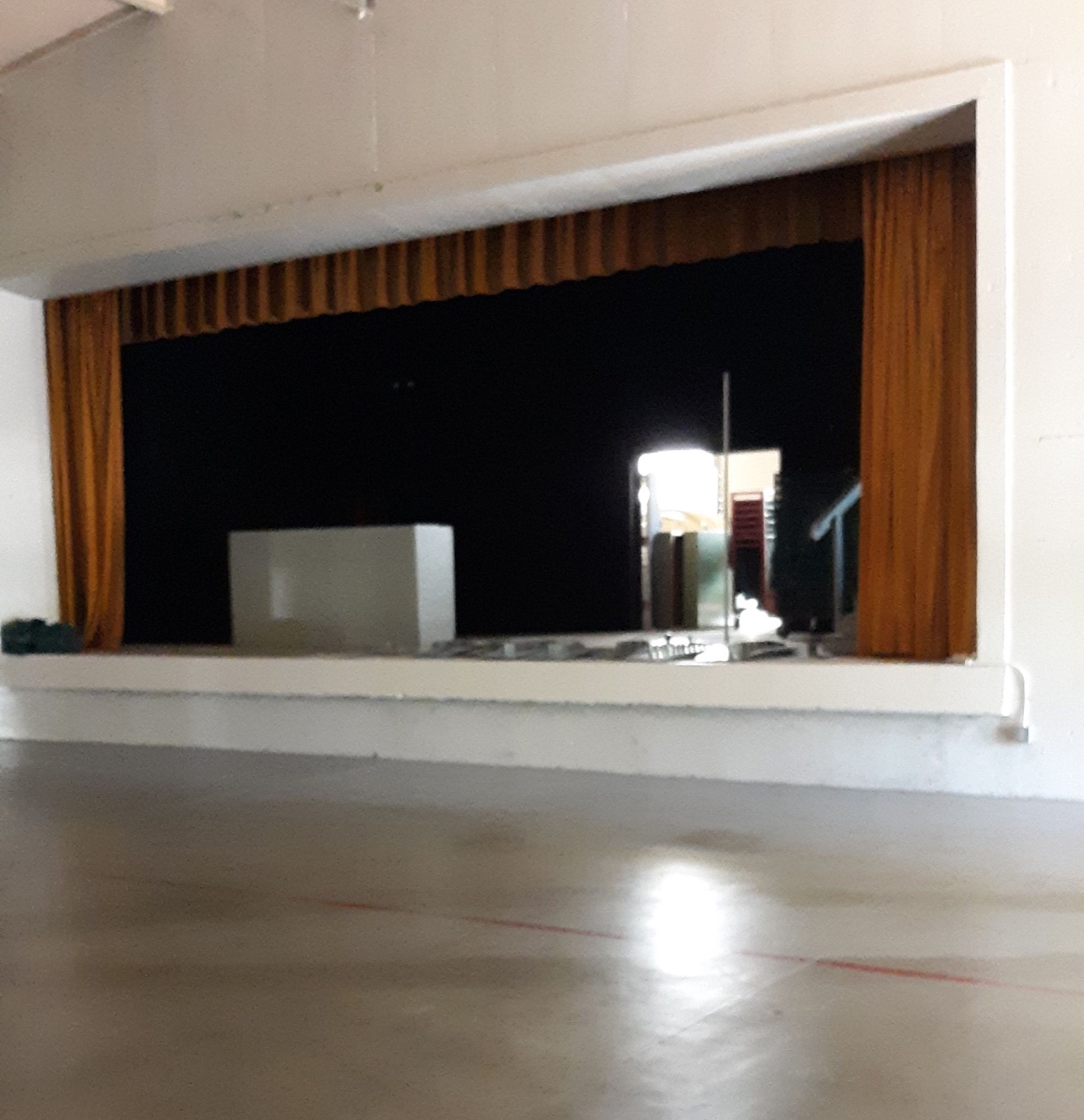 Stage inside the Me-Wuk assembly building at Mother Lode Fairgrounds in Sonora, California
