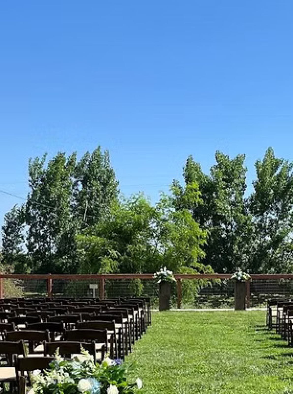 Reception space at Ortega Ranch Park barn venue in Winton, California