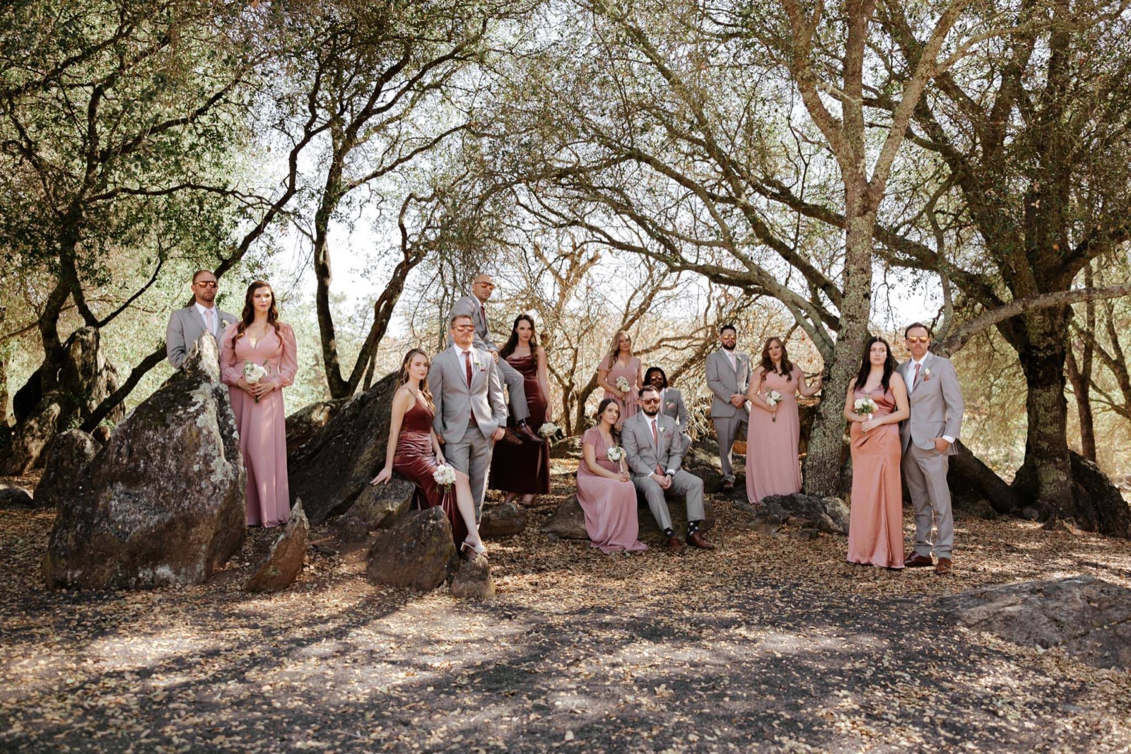 Outdoor wedding reception at Prospect 772 Wine Company in Angels Camp, California