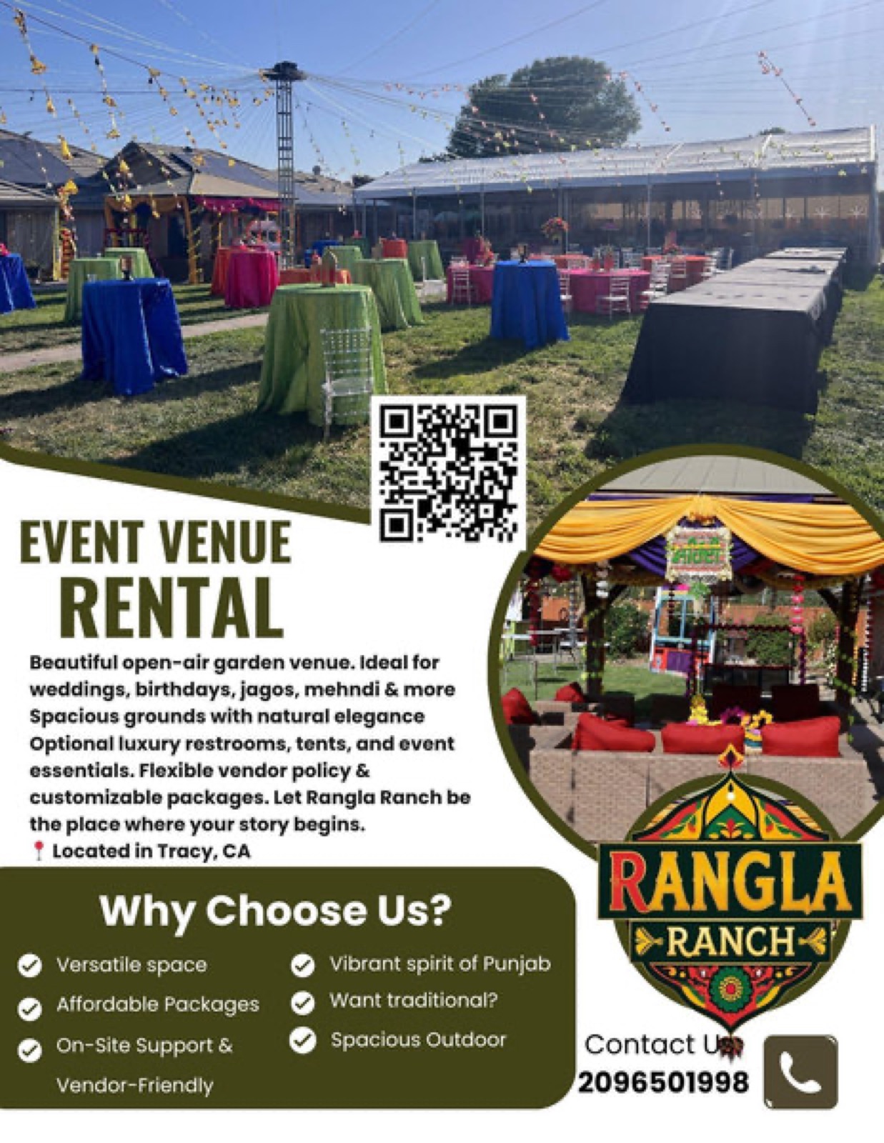 Outdoor ceremony setup at Rangla Ranch Events in Tracy, California