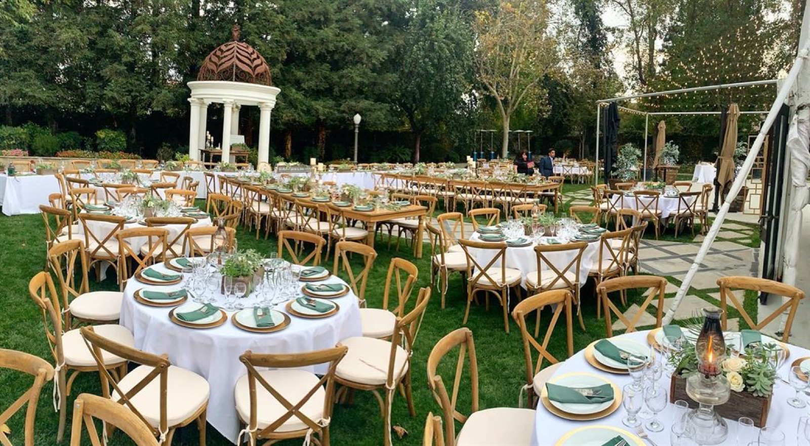 Outdoor ceremony lawn at Redwood Events (Vintage Gardens) wedding venue in Modesto, California
