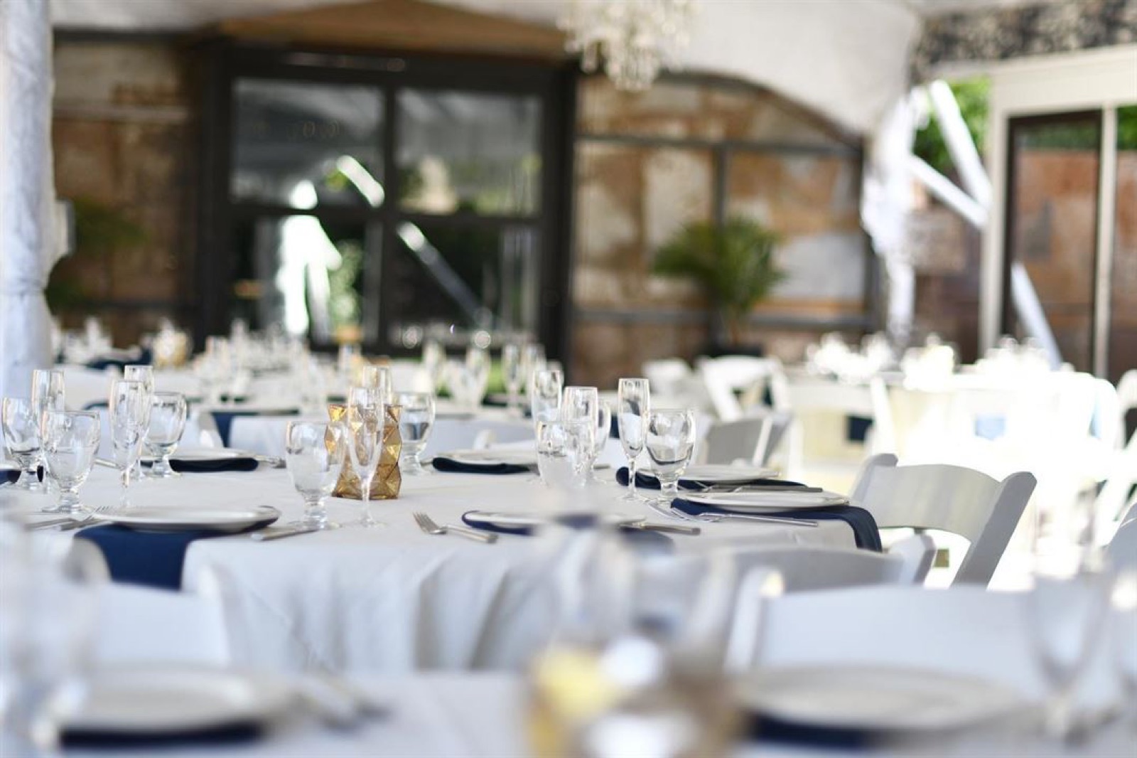 Reception area at Redwood Events (Vintage Gardens) wedding venue in Modesto, California