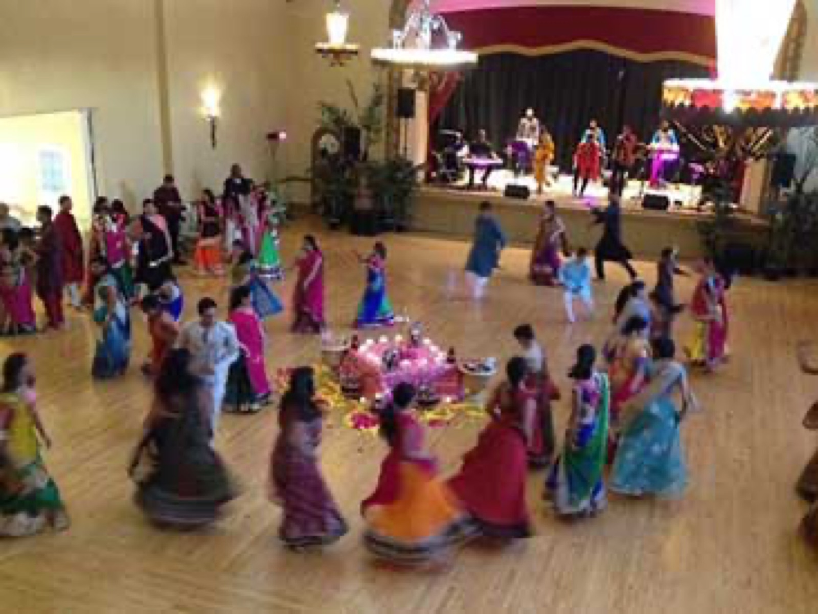 Ballroom set for a reception at the San Jose Woman's Club wedding venue in San Jose, California