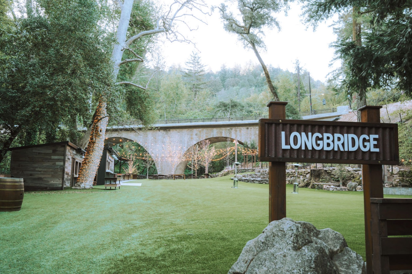 Longbridge creekside grove area at Saratoga Springs wedding venue in Saratoga, California