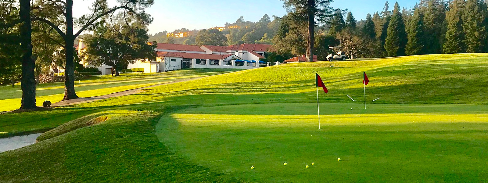 Landscaped grounds and redwoods at Sequoyah Country Club wedding venue in Oakland, California