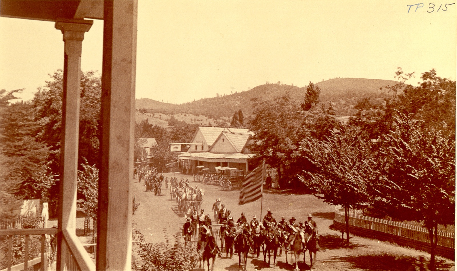 View of historic downtown Sonora from Sonora Opera Hall in Sonora, California