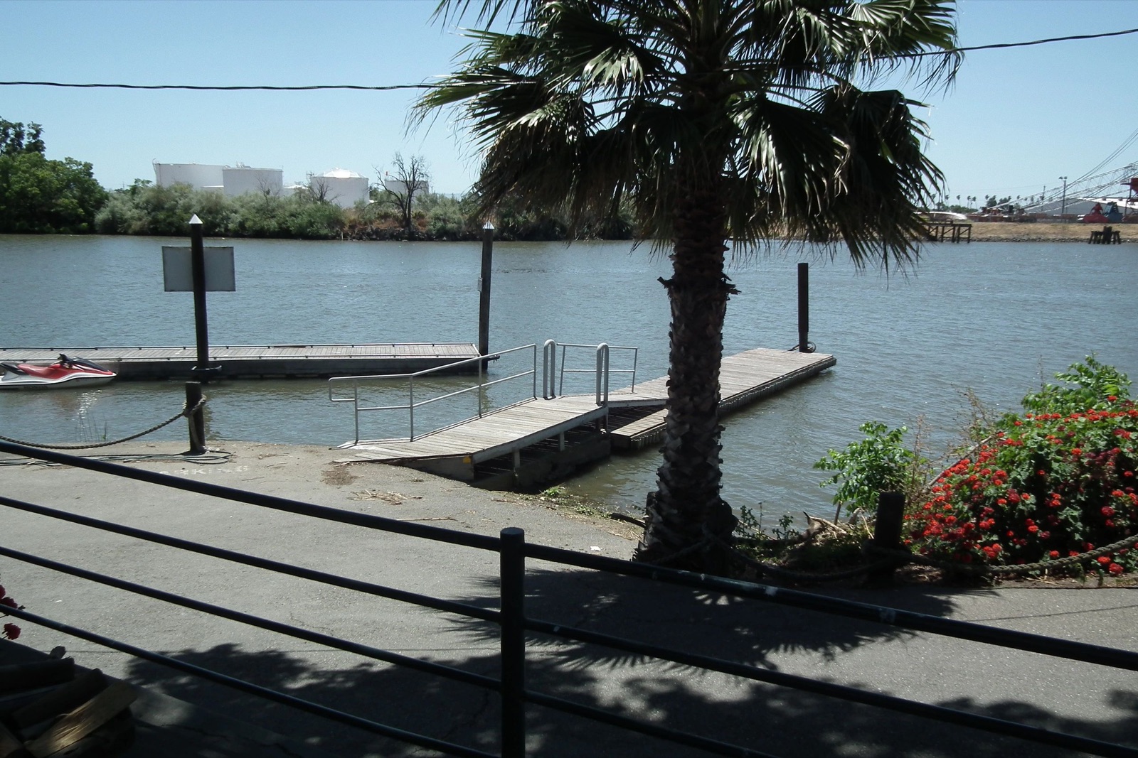 Delta waterfront and boat launch at Stockton Rod & Gun Club in Stockton, California