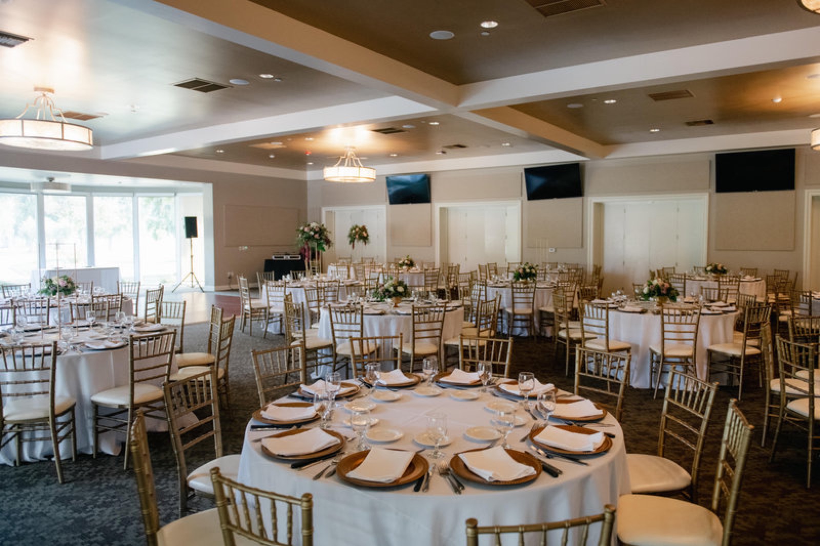 Banquet Room reception space at Sunnyside Country Club wedding venue in Fresno, California