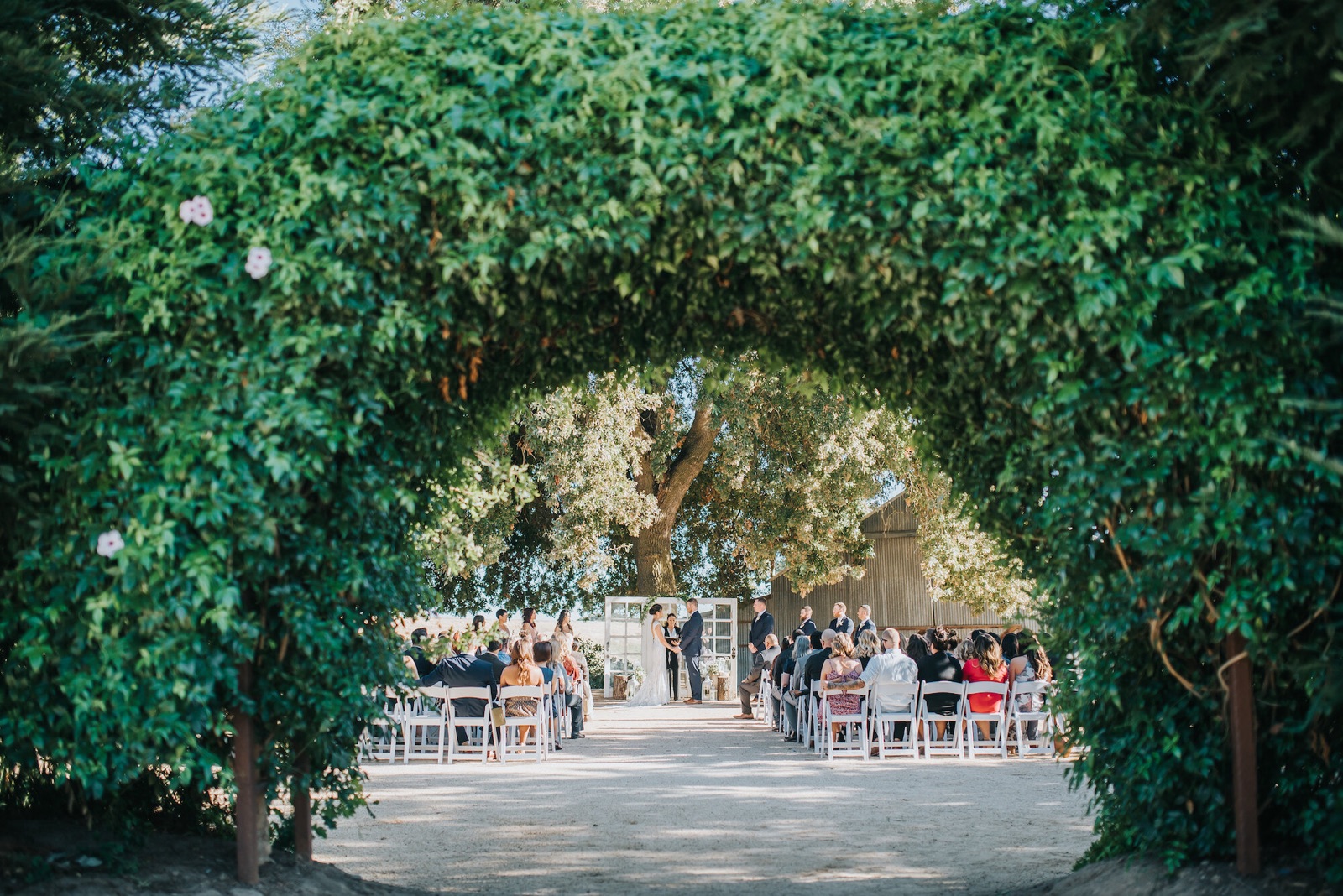 Rustic reception setup at The Barn at Second Wind wedding venue in Sacramento, California