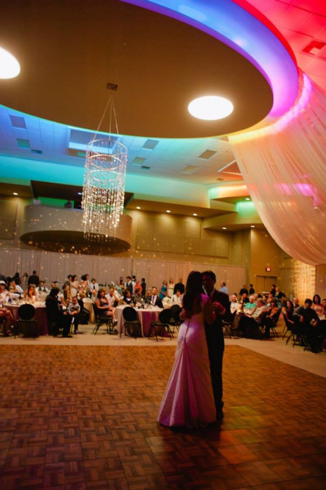 Wedding reception and dance floor at The Center at Twenty-Three Hundred in Sacramento, California