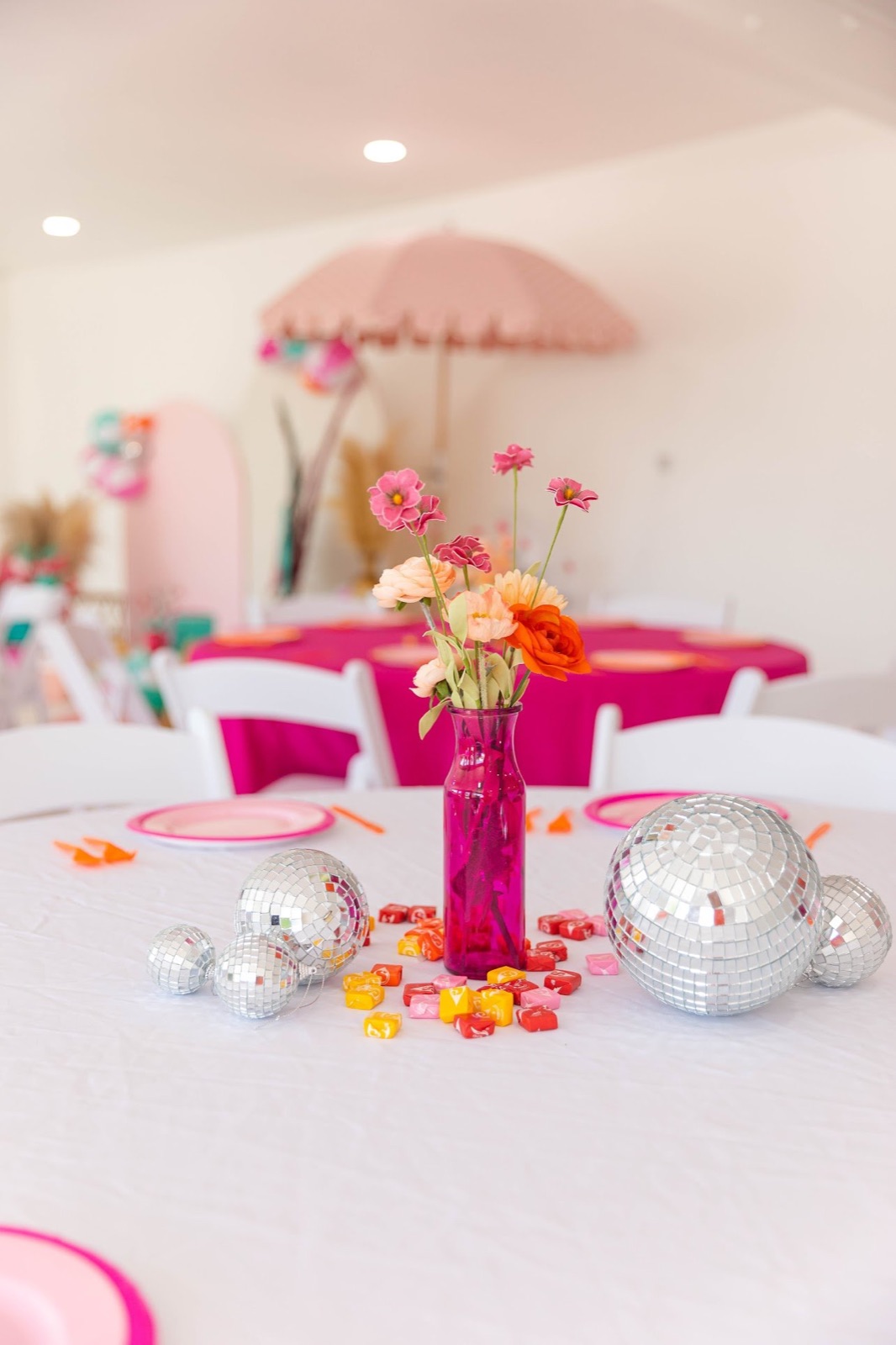 Reception layout at The Collective Space Events in Riverbank, California