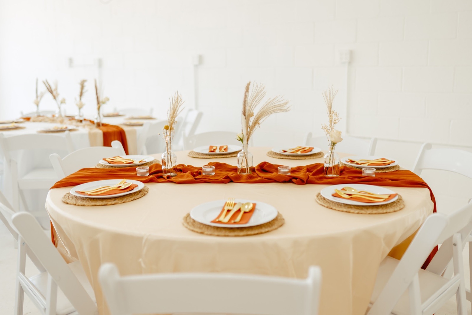 Decorated event space at The Collective Space Events in Riverbank, California