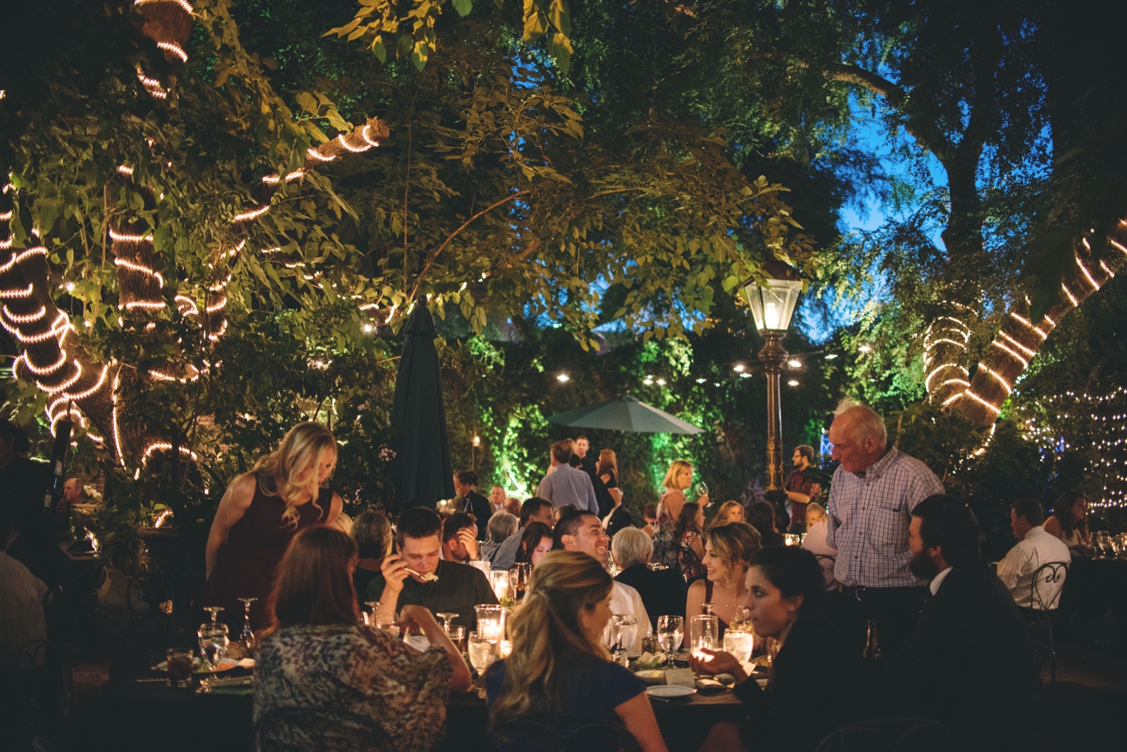 Private event space set for a celebration at The Firehouse Restaurant in Sacramento