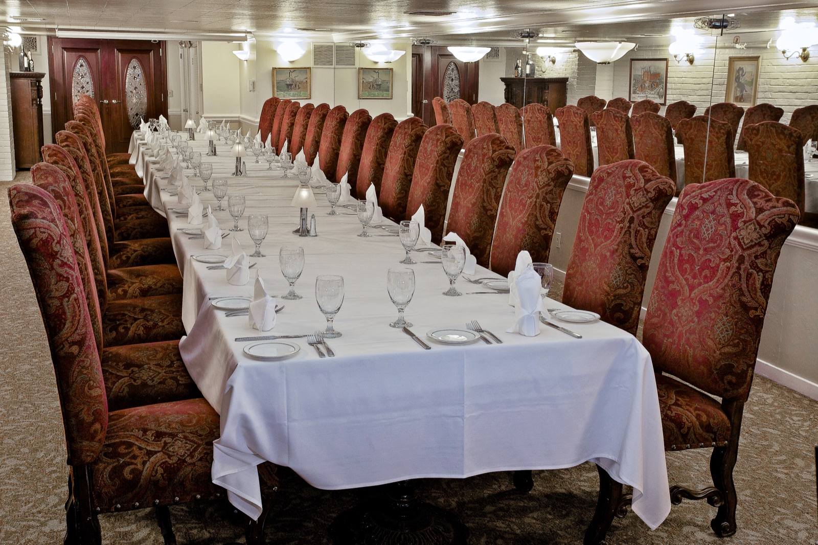 The antique-filled Golden Eagle Room at The Firehouse Restaurant in Sacramento